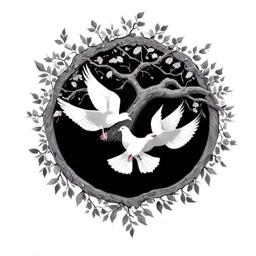 Willow Tree Fading Into Doves