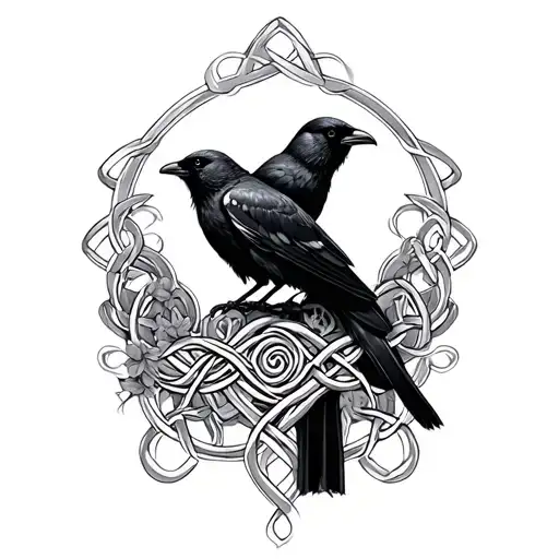 Mum With Celtic Knots And Crows Perched