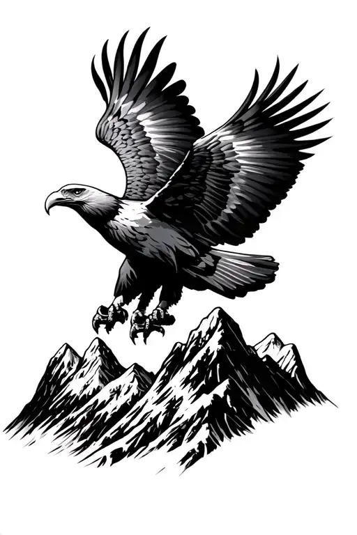 Eagle Flying Over Mountains