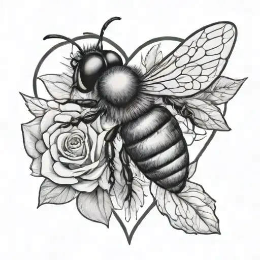 Flowers Bee Heart