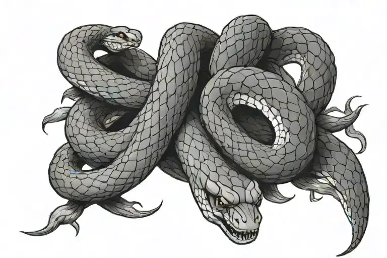 Snake Wrapped Arms Raised