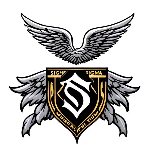 Sigma Nu Fraternity Symbol With Angel Wings