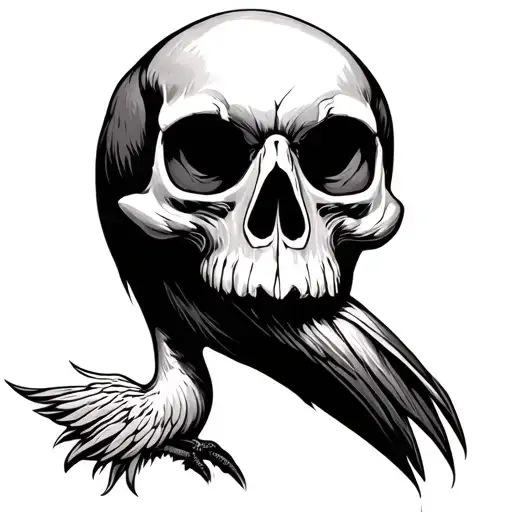 Skull With Ibis In Top