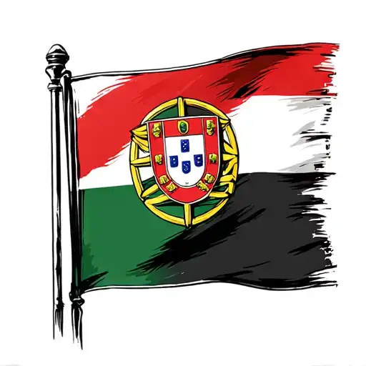 Portuguese Flag And Police