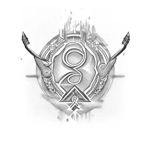 Jeg Initials With Tribal Background Arm Band