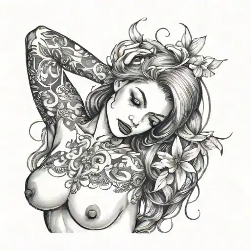 Black And White Sexy Nude Woman