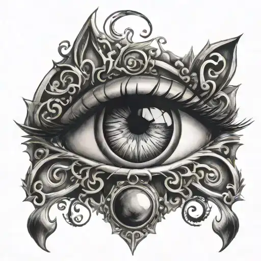 2 Eyes And Gothic Lines In The Middle