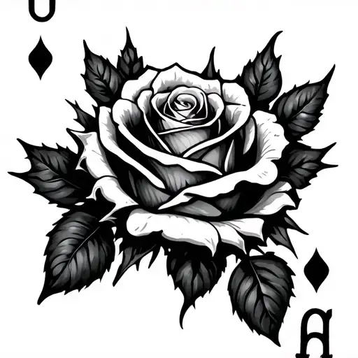 Rose Of Cards With Thorns Wrapped