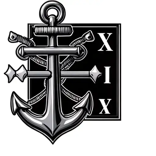 Roman Numerals Date With Anchor