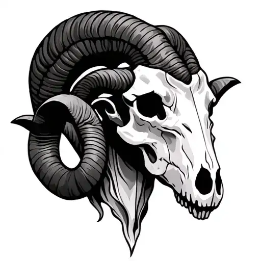 Double Headed Ram Skull Surrounded