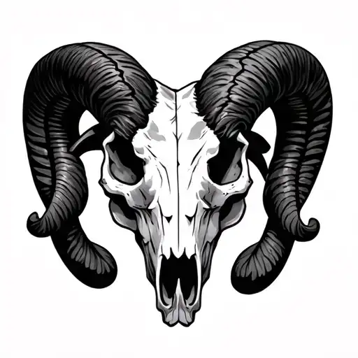 Double Headed Ram Skull Surrounded