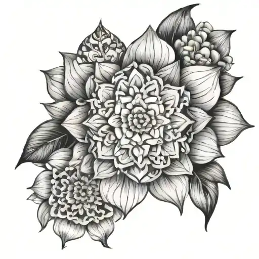 Mandala Birth Flower June April March August September