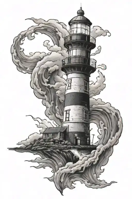 Lighthouse In A Storm