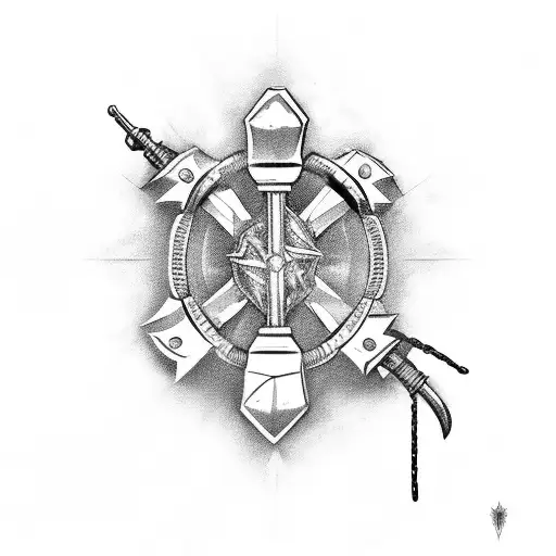 Mace Weapon With Broken Chain