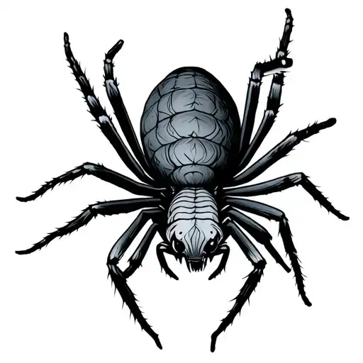 A Spider With A Taced Mark On Its Back