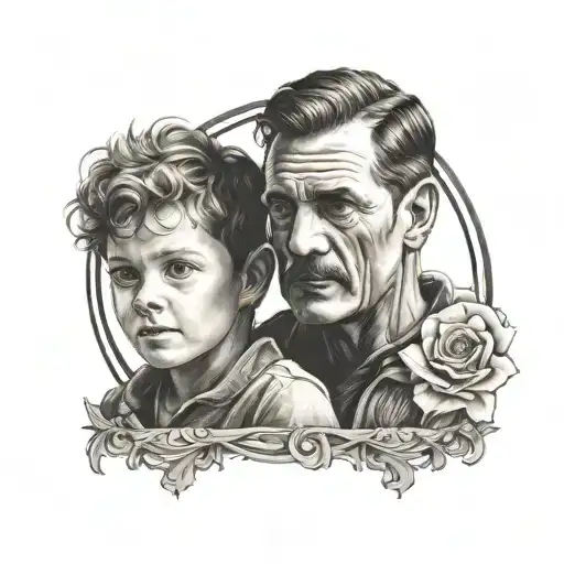 Father And Son From A Photo Frame