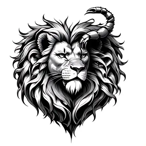 Lion And Scorpion Shaping A Heart