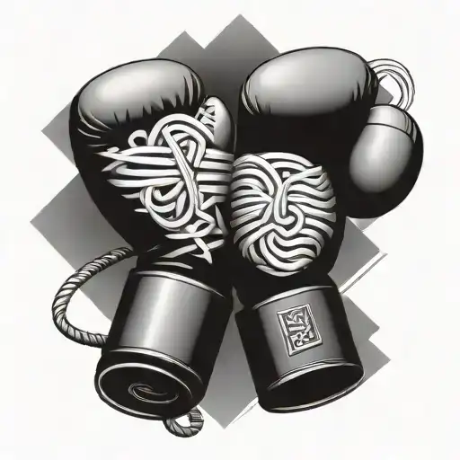 A Geometric Design Incorporating Boxing Ring Ropes And Gloves