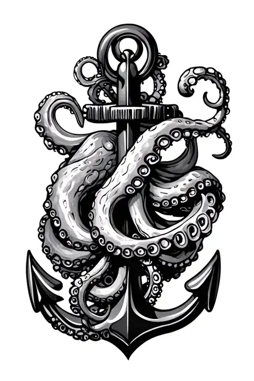 Octopus Wrapped Around Anchor
