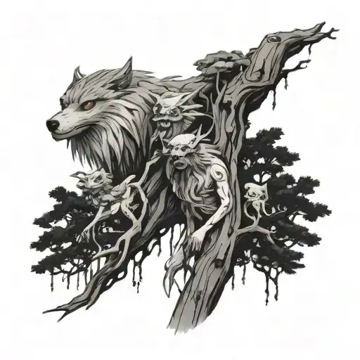 Princess Mononoke Tree Spirits On Tree