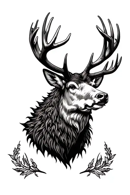 Scotland Highland Stag Head