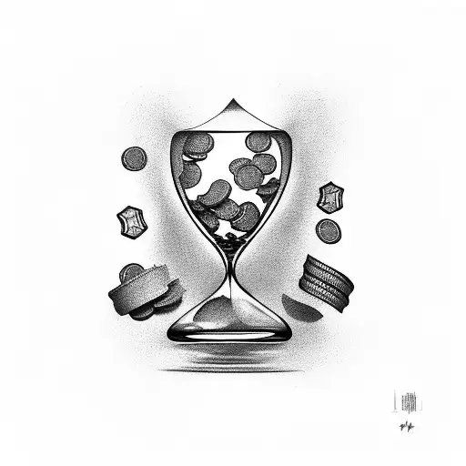 Hourglass With Bones And Money