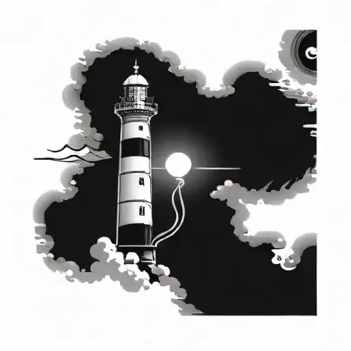Lighthouse Shining On Gemini Constilation