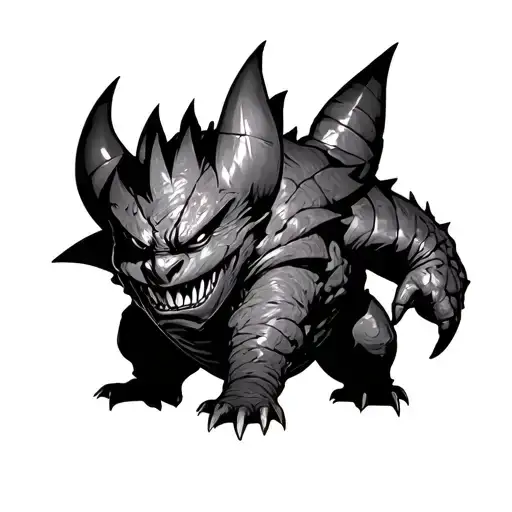 Gengar Tattoo In Black