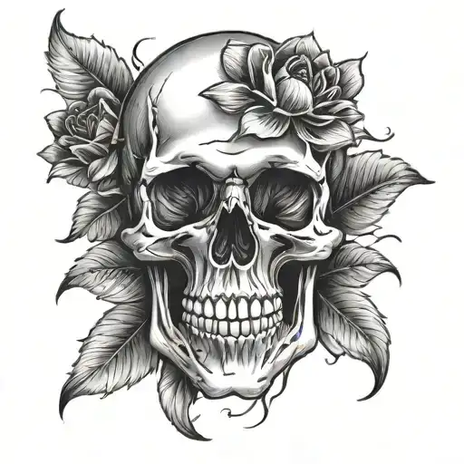 Skull And Flower