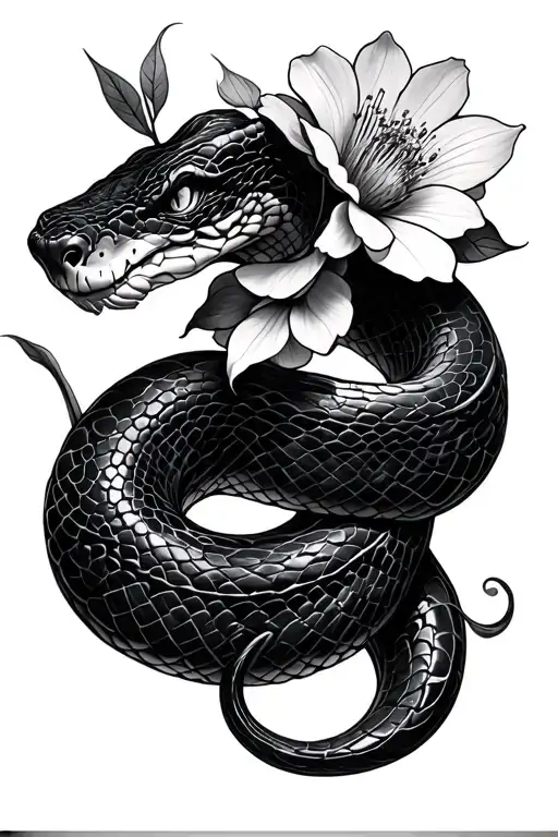 Snake With Flowers