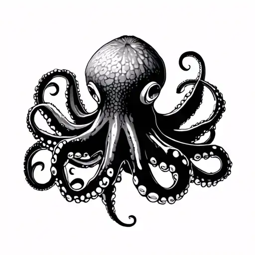 Traditional Lemons With Realistic Octopus