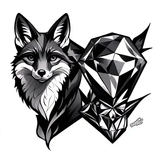 Fox And Large Gem Stone