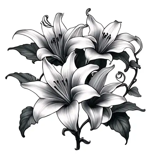 4 Lillies On A Vine Wrapping