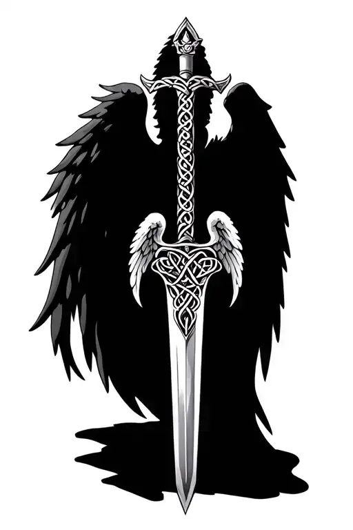 Celtic Sword With Angel Wing