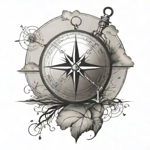 Compass And An Island Landscape