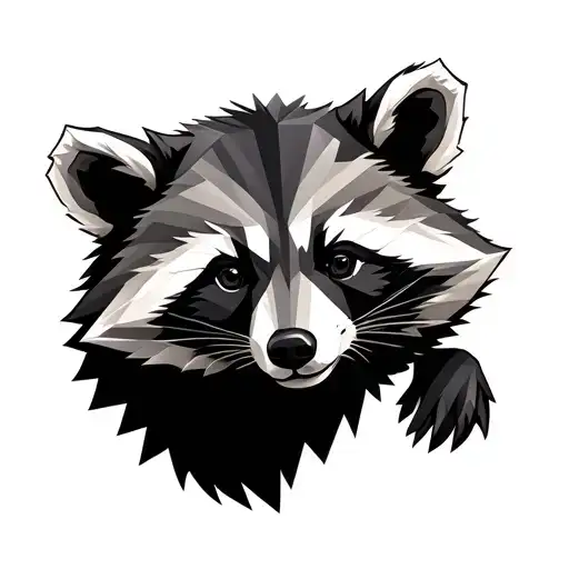 Bear And Raccoon Geometric
