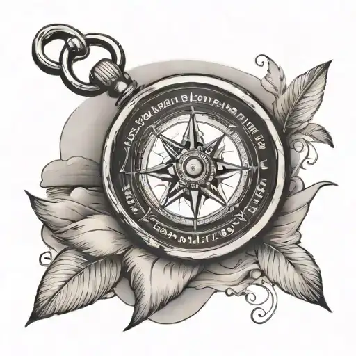 Compass And An Island Sunset Beach