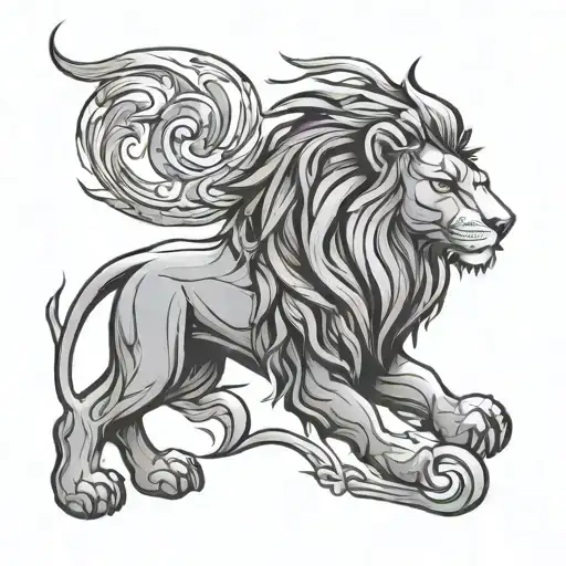 Stylized Leo Zodiac Symbol
