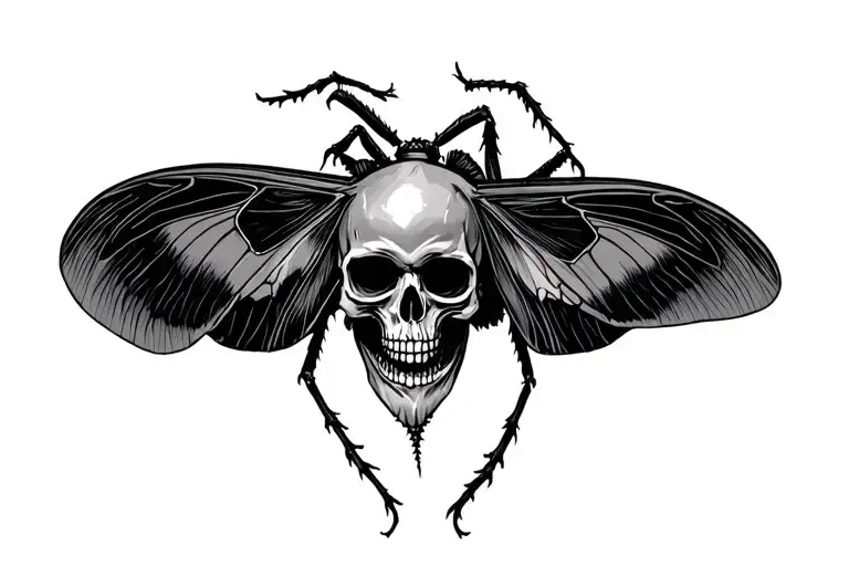 Death Moth With Skull Inside
