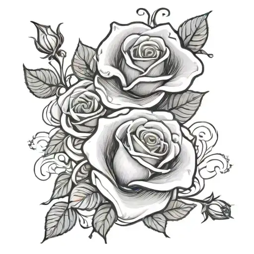 Rose And Morning Glory Intertwined Within