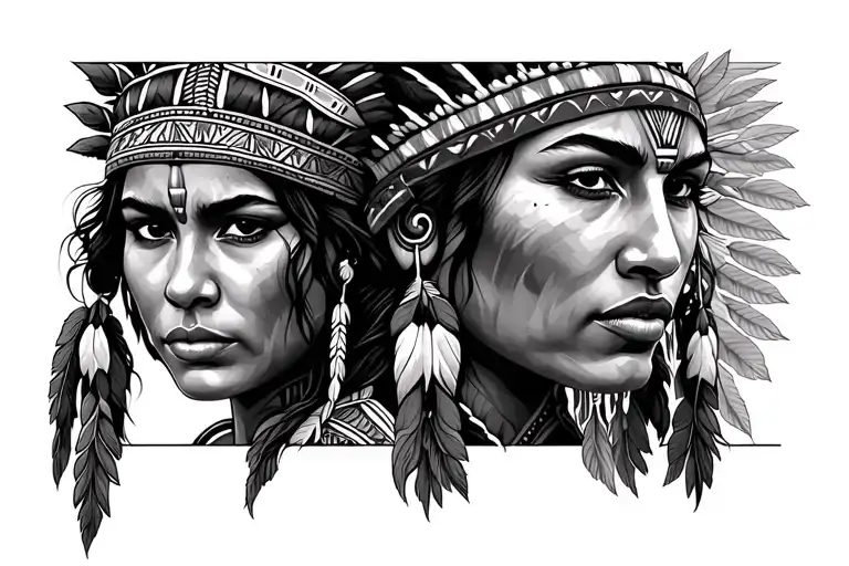 Native American Woman Face