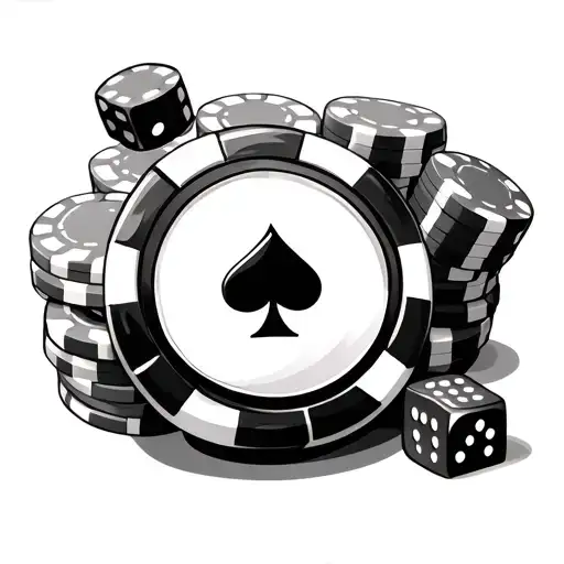 Poker Chips And Dice Symbolizing The Gamble