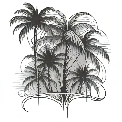 Fine Line Palm Tree