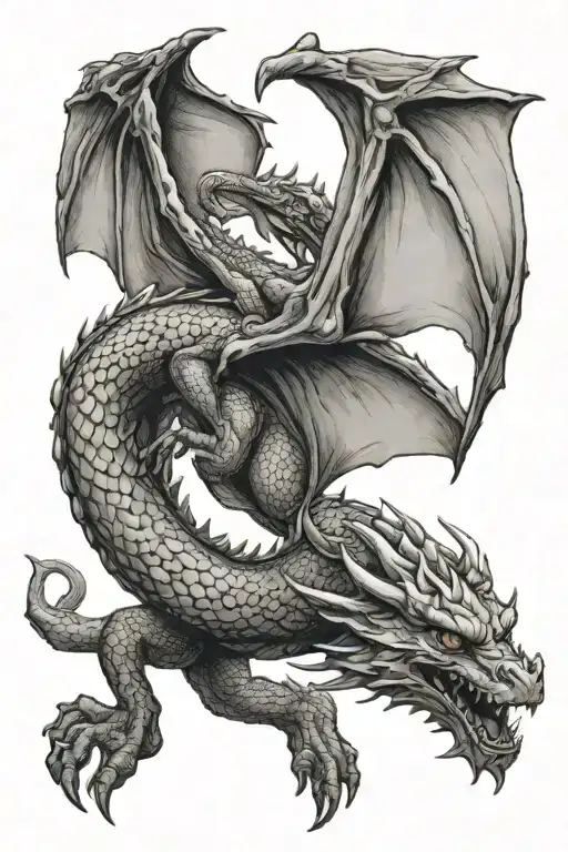 A Dragon Flying Top View