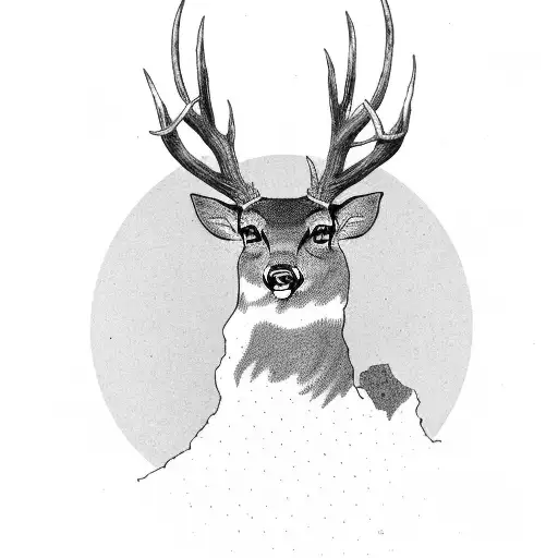 Deer Blind In One Eye With Argentinian Flag Sun Up His Head And Roots Of Tree In His Feet