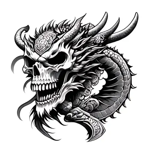 Samurai Skull Dragon Mask