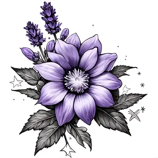 Lavendar Flower And Star