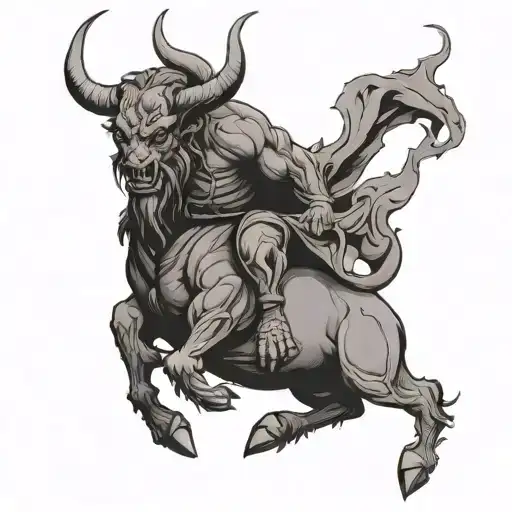 Demon Riding A Bull Out Of Hell