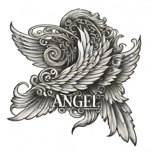 Angel Wing With Name Zed