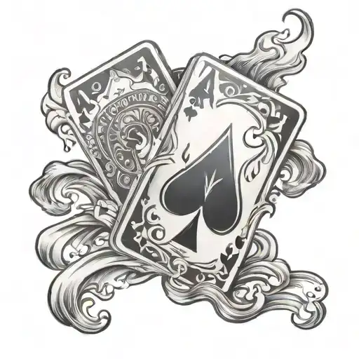 4 Aces Card With Fire